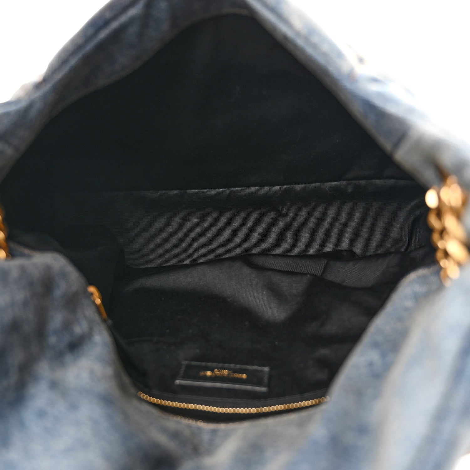 Saint Laurent Denim Quilted Medium Loulou Puffer Monogram Chain Satchel Blue Cinnamon 5 of 10