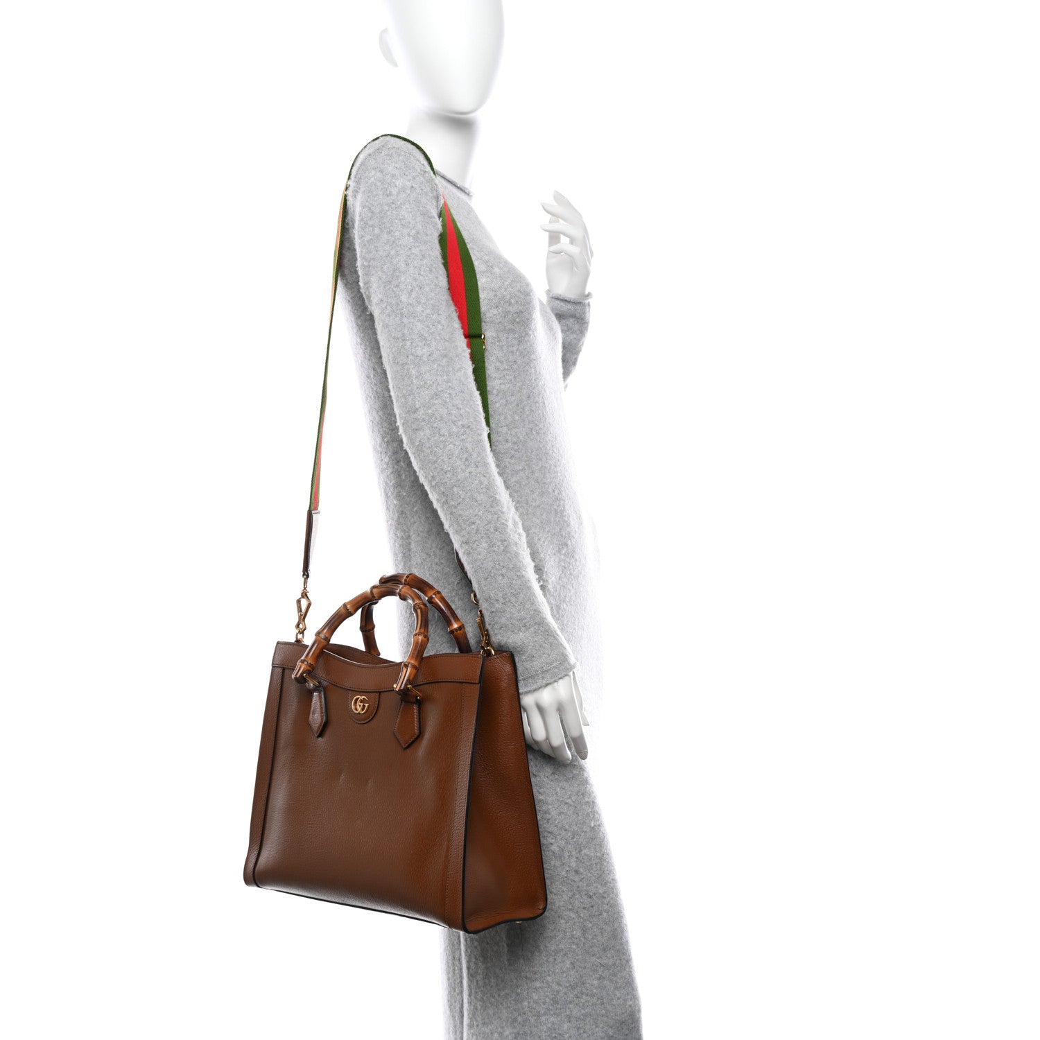 Gucci Textured Dollar Calfskin Medium Diana Tote Bag Cuir Black 2 of 11