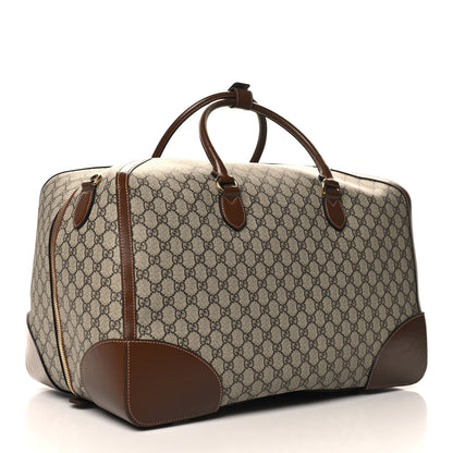 Gucci GG Supreme Monogram Azalea Calfskin Retro Interlocking G Duffle Bag Beige Ebony Brown Sugar 2 of 12