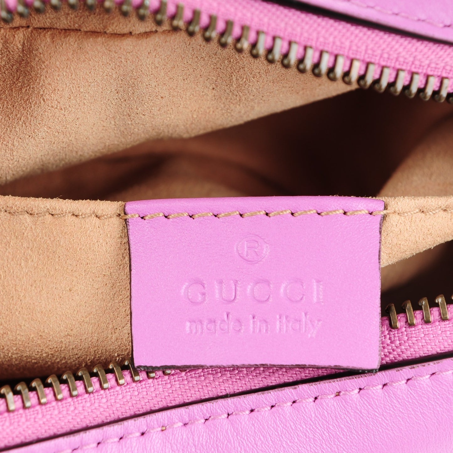 Calfskin Matelasse Mini GG Marmont Chain Shoulder Bag Candy Mousse