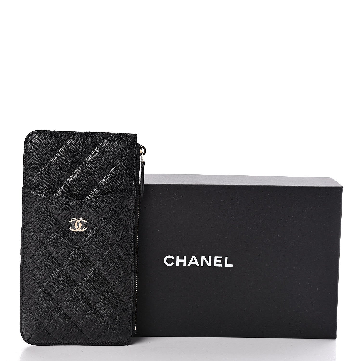 Chanel Caviar Quilted Classic Flat Wallet Pouch Black 8 of 8