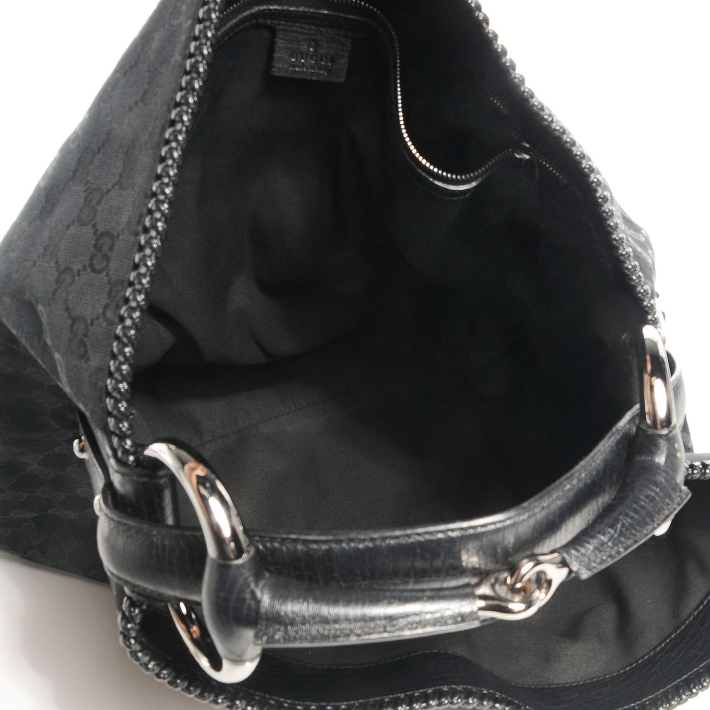 Monogram Large Horsebit Chain Hobo Black