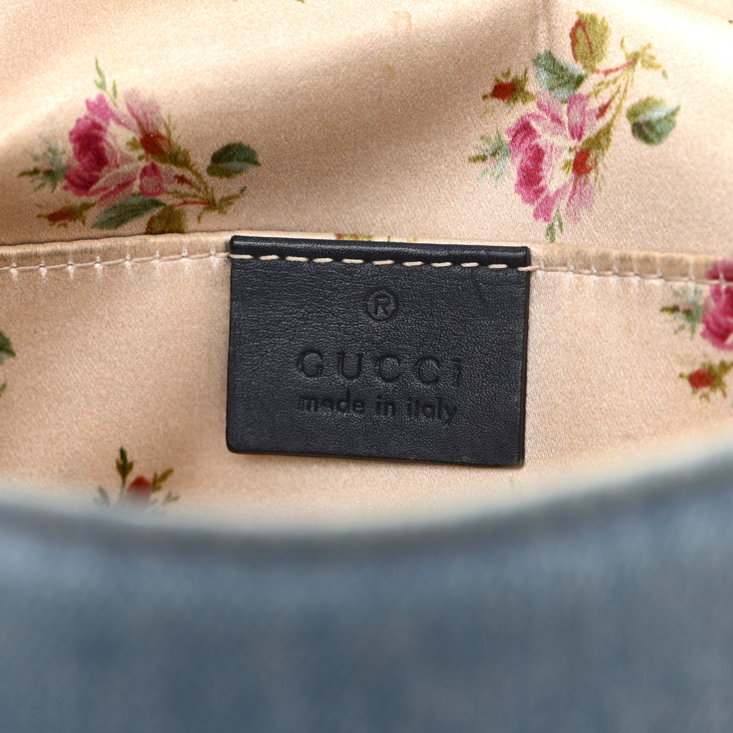 Gucci Denim Matelasse Mini Pearly GG Marmont Shoulder Bag Blue 6 of 14