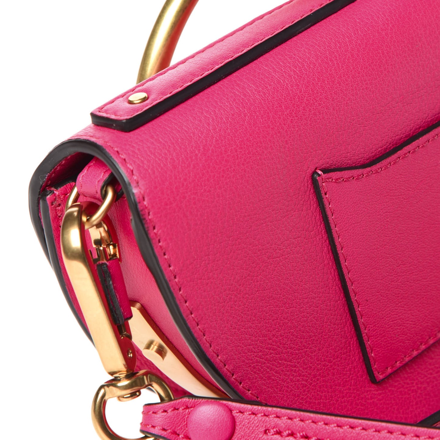 Calfskin Small Nile Bracelet Minaudiere Bag Fuchsia Rose