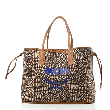 MCM Visetos Large Liz Reversible Shopper Tote Cognac 2 of 5
