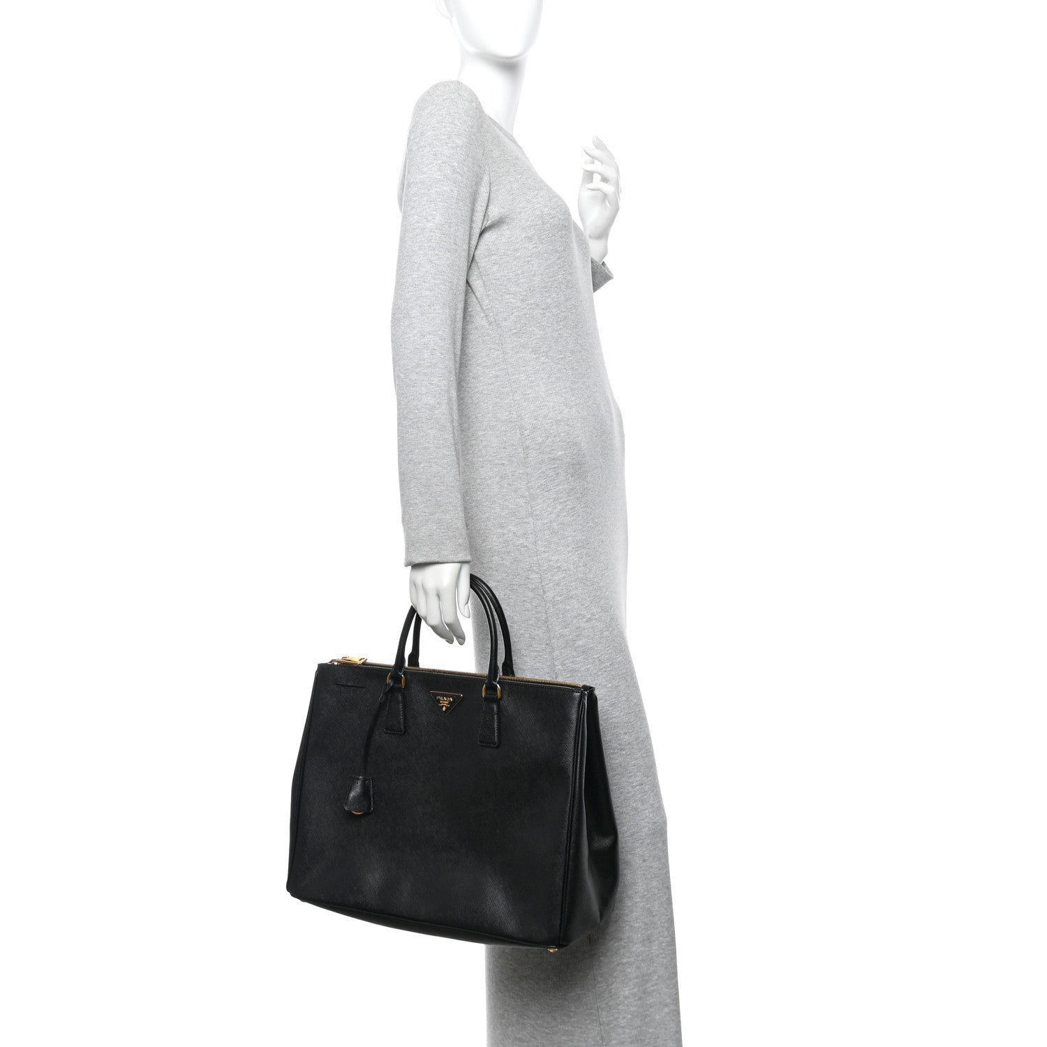 Prada Saffiano Lux Extra Large Galleria Double Zip Tote Black 2 of 10