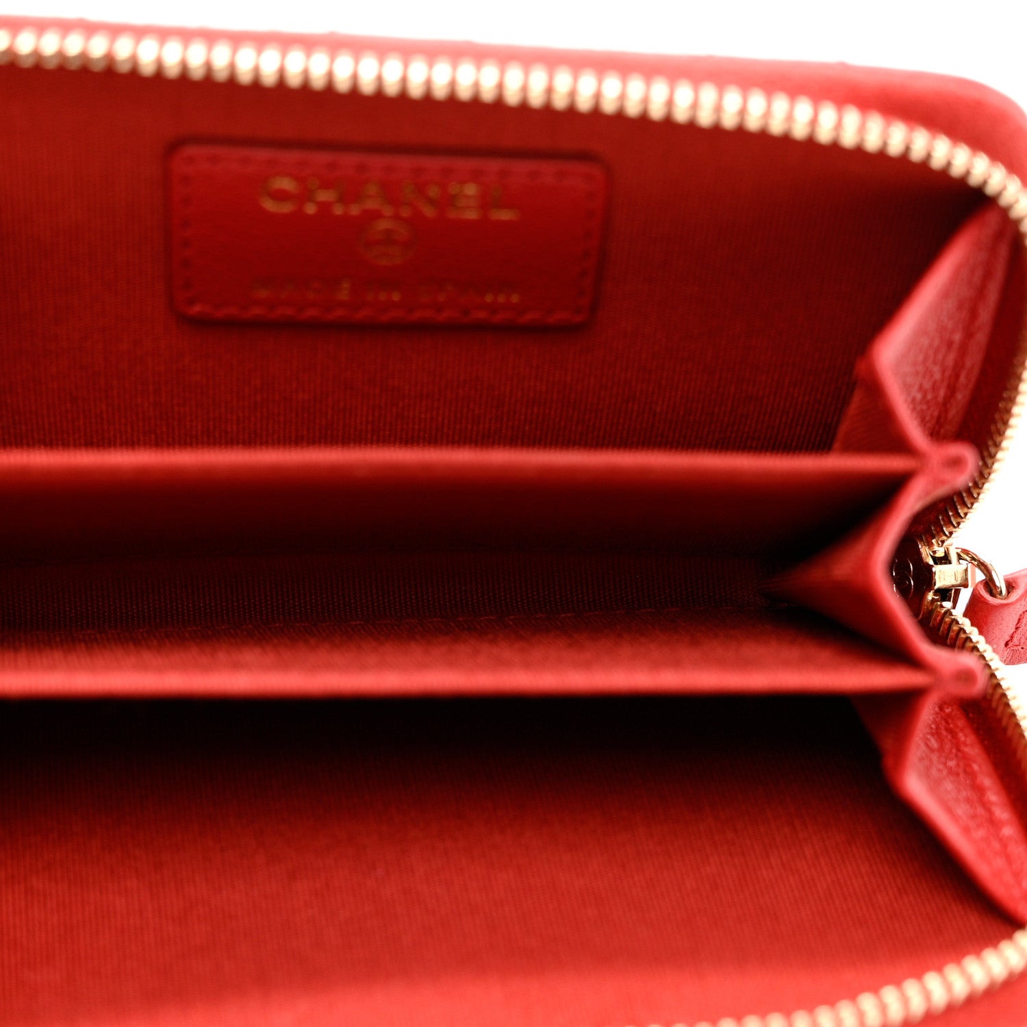 Chanel Lambskin Quilted Chanel 19 Zip Around Coin Purse Wallet Dark Red 5 of 7