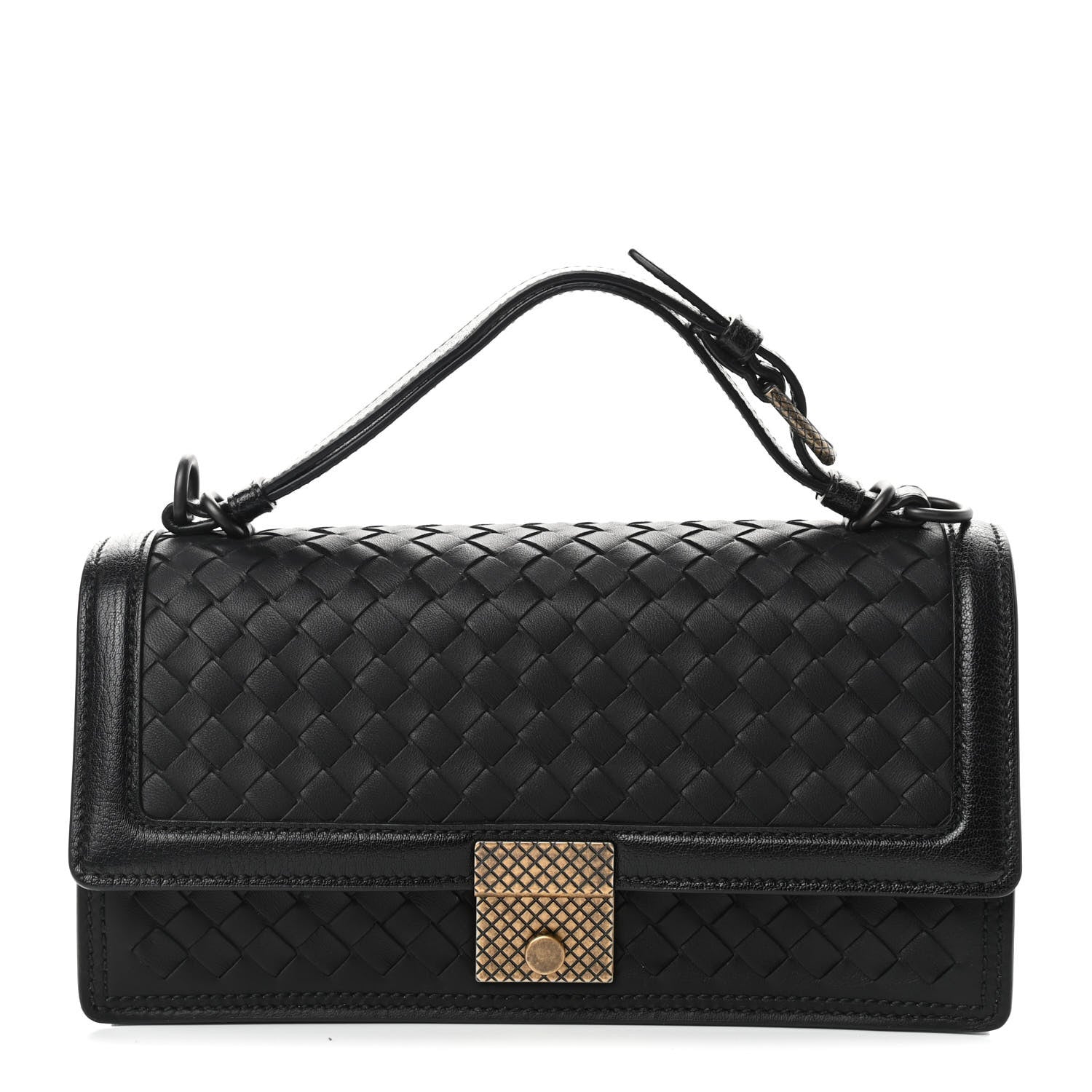 Bottega Veneta Nappa Intrecciato Top Handle Bag Black 1 of 9