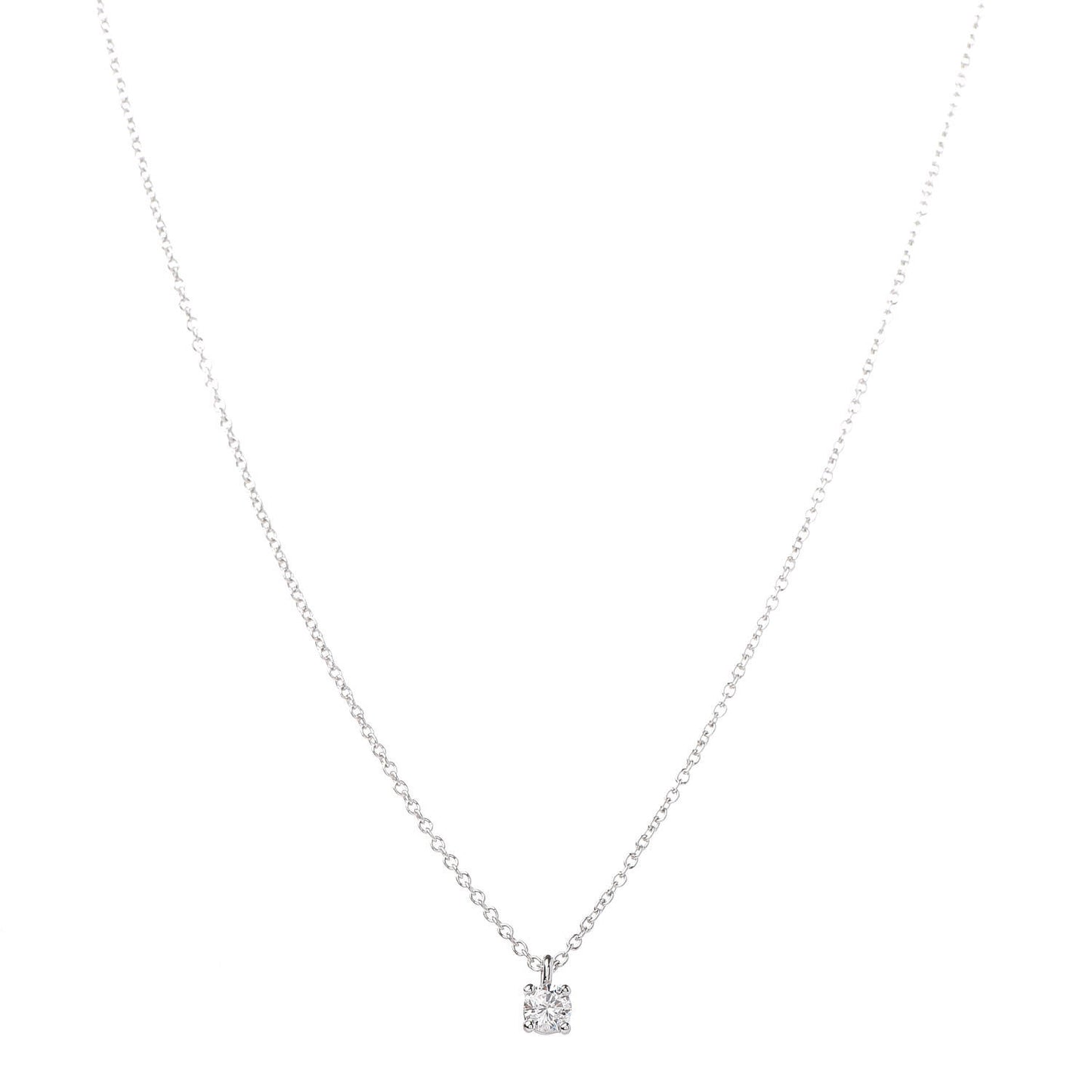 Platinum Diamond .18ct Solitaire Pendant Necklace