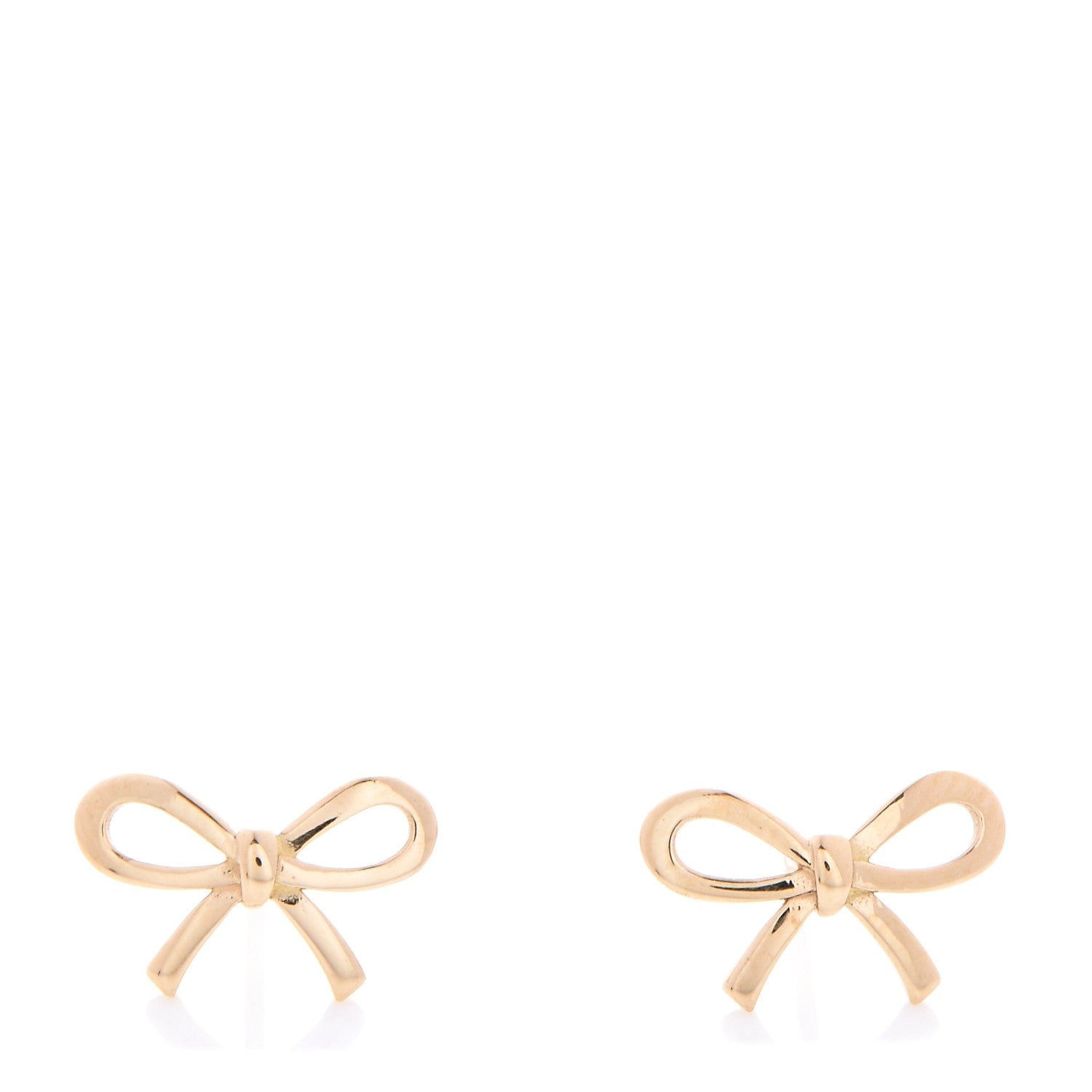 Tiffany 18K Yellow Gold Bow Earrings 1 of 6