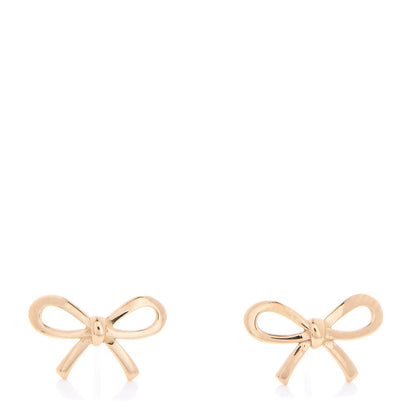 Tiffany 18K Yellow Gold Bow Earrings 1 of 6