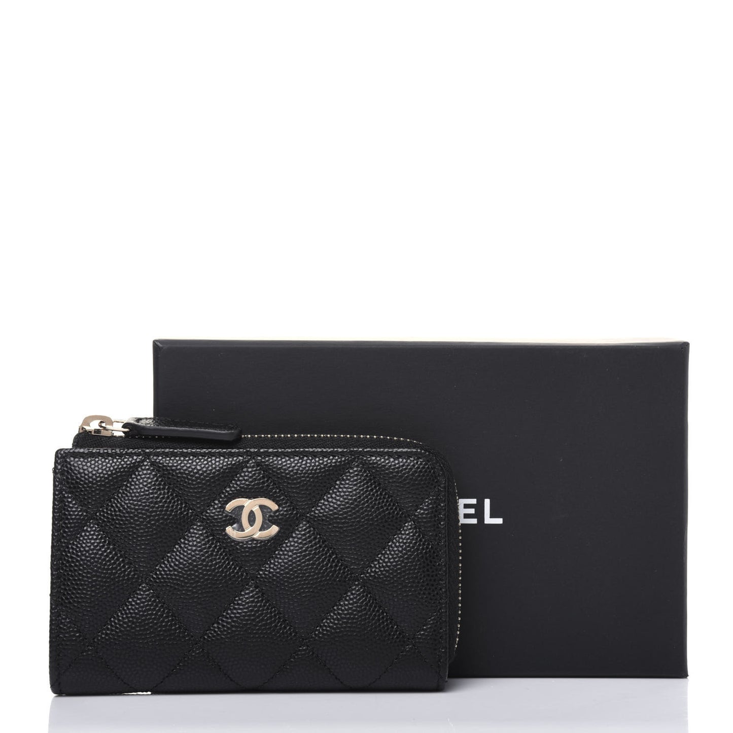 Caviar Quilted Key Holder Case Black