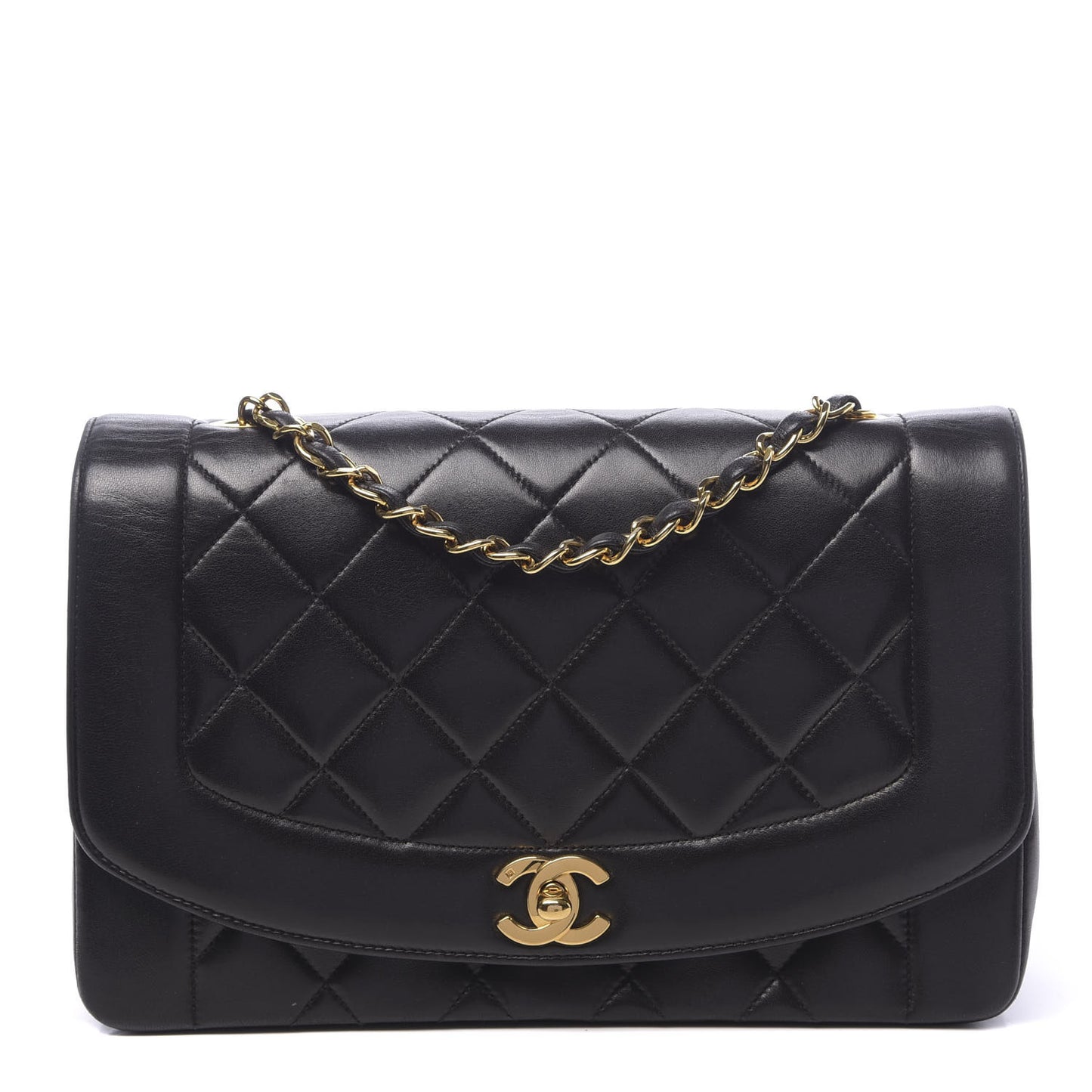 Lambskin Quilted Small Single Flap Black