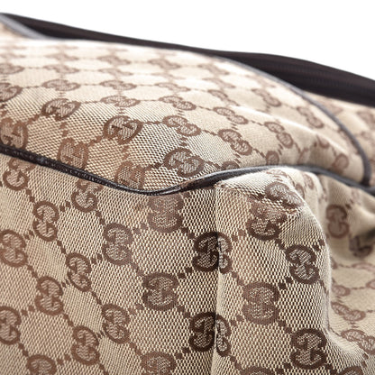 Gucci Monogram Natural Pigskin Large Diaper Bag Beige Ebony Cocoa Dark Chocolate 15 of 15
