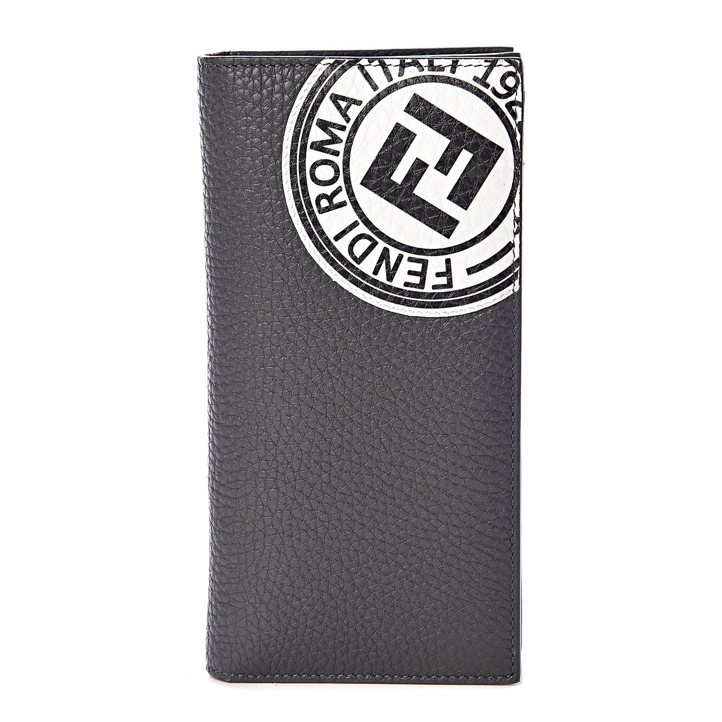 Cuoio Romano Stamp Patch Continental Wallet Asfalto