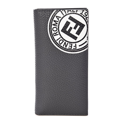 Fendi Cuoio Romano Stamp Patch Continental Wallet Asfalto 1 of 8