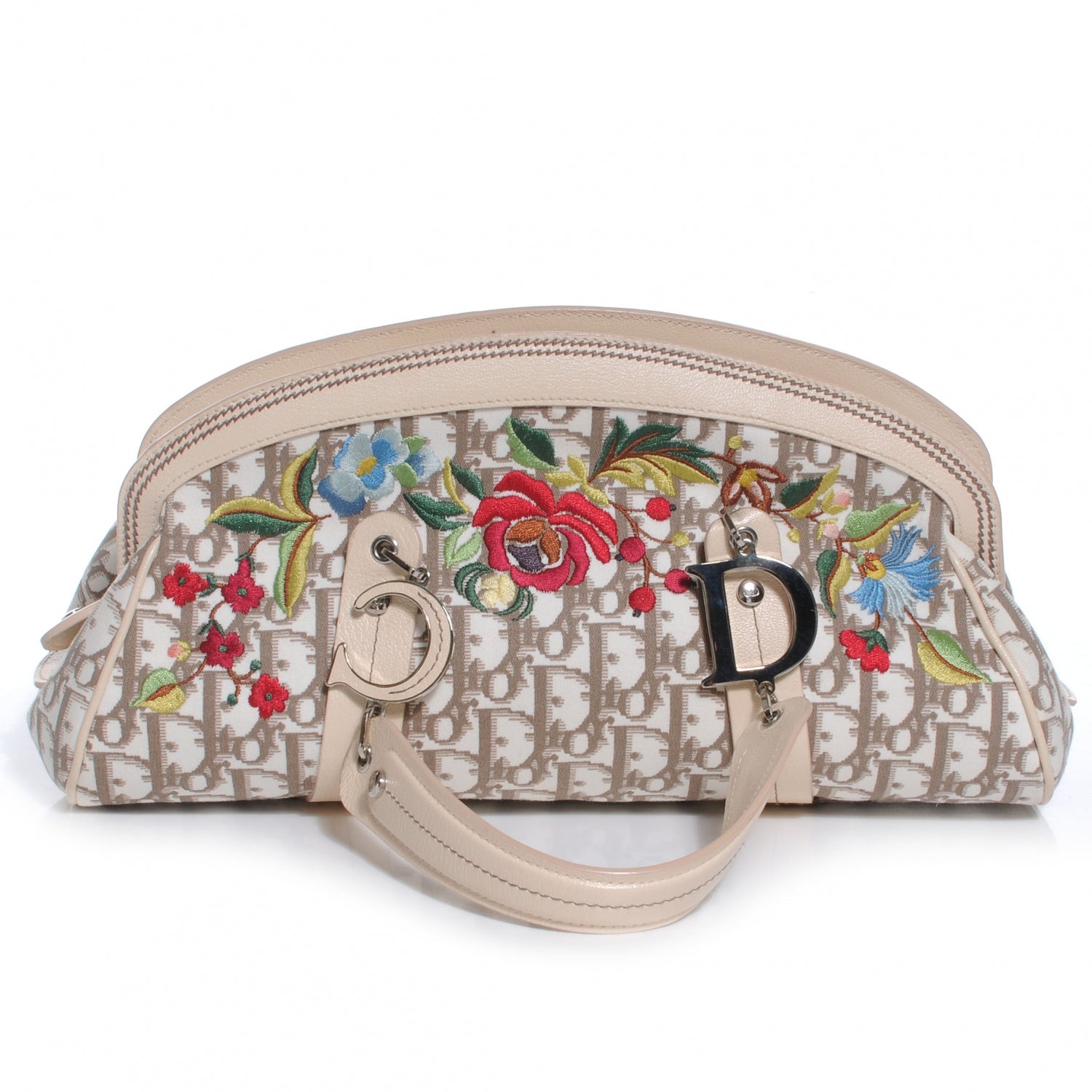 Christian Dior Monogram Vintage Flowers Frame Satchel 1 of 7