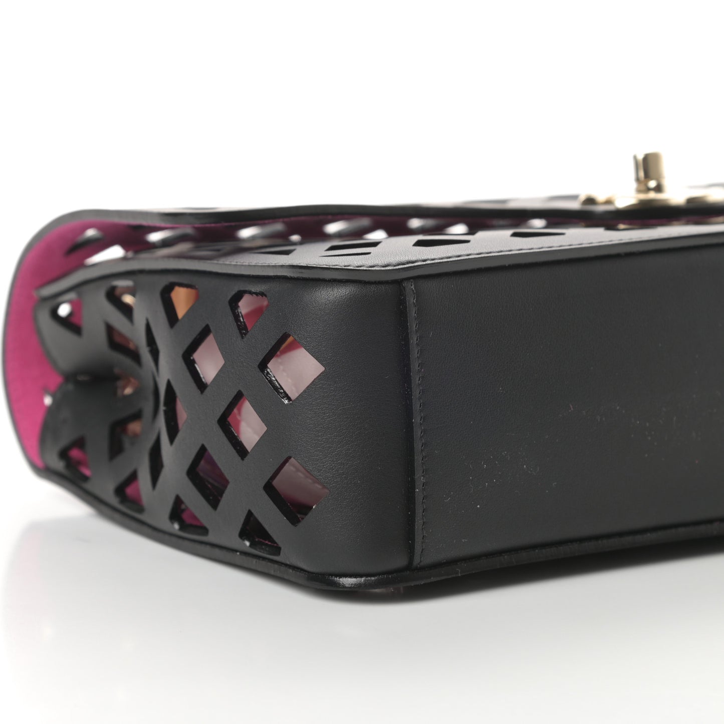 Lambskin Sea Through Flap Black Multicolor