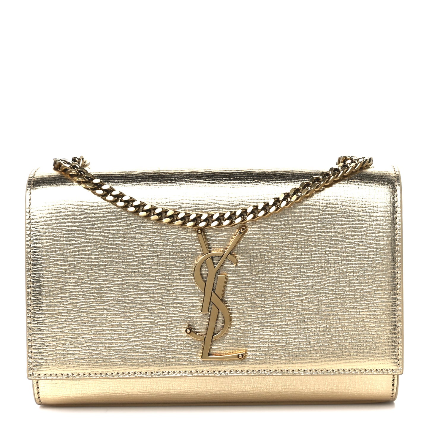 Metallic Calfskin Small Classic Monogram Kate Tassel Satchel Gold