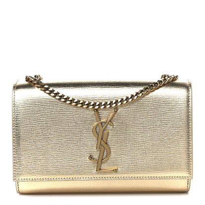 Saint Laurent Metallic Calfskin Small Classic Monogram Kate Tassel Satchel Gold 1 of 11