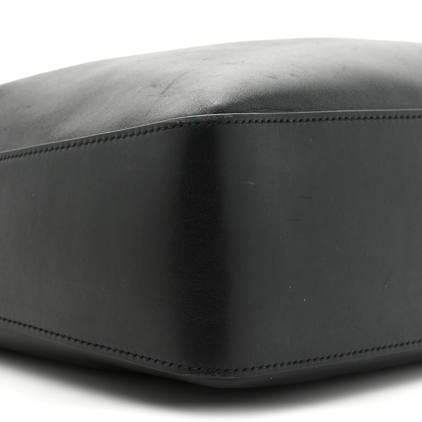 Smooth Calfskin Small Moon Cut Out Shoulder Bag Black