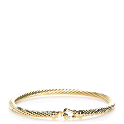 David Yurman 18K Yellow Gold 4mm Cable Buckle Bracelet 1 of 6