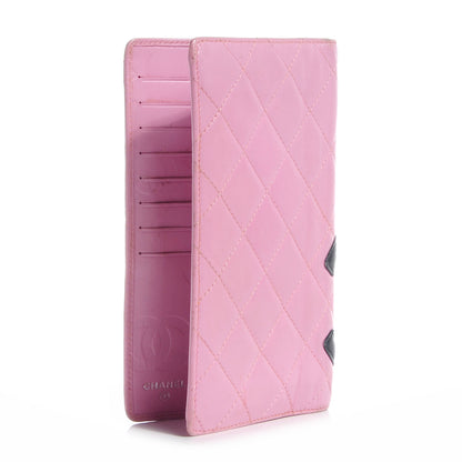 Chanel Calfskin Quilted Cambon Quilted Yen Wallet Pink 4 of 8