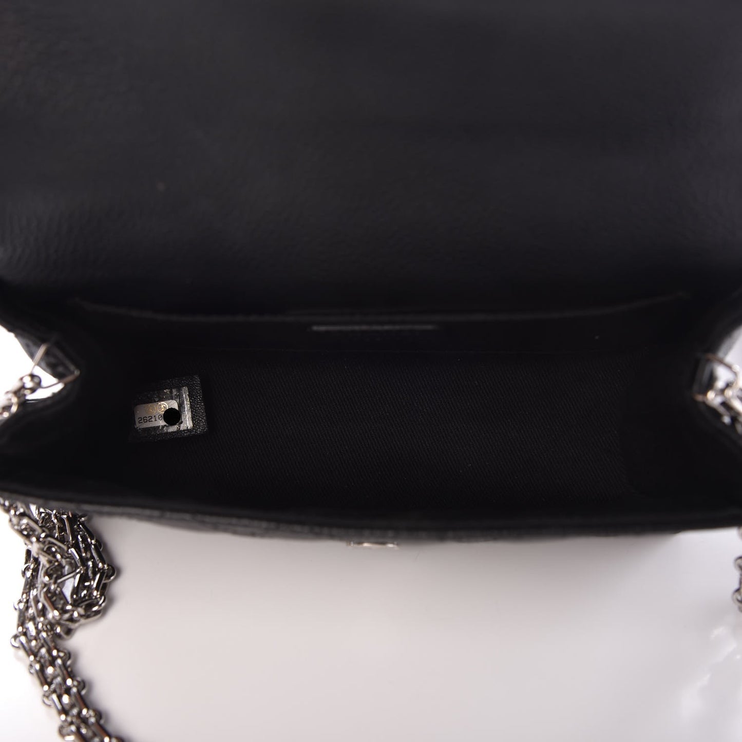 Grained Calfskin Quilted 2.55 Reissue Chain Belt Bag Clutch Black