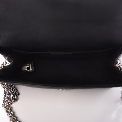 Chanel Grained Calfskin Quilted 2.55 Reissue Chain Belt Bag Clutch Black 6 of 8