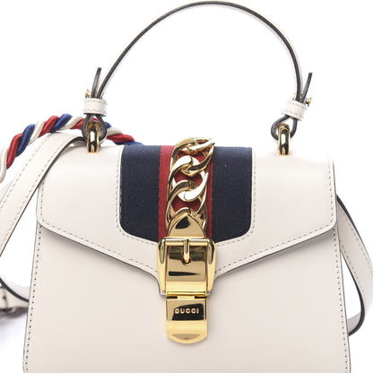 Gucci Calfskin Mini Sylvie Top Handle Bag White 13 of 13
