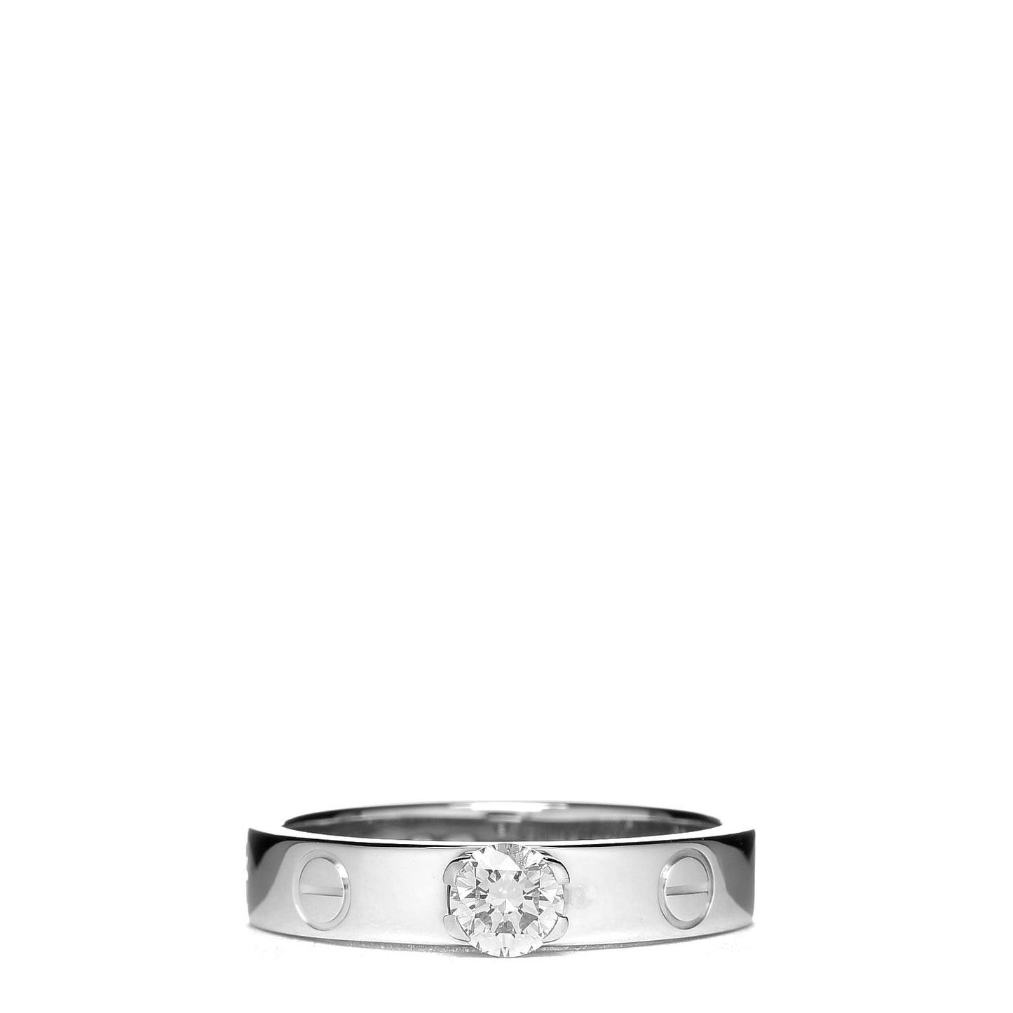 18K White Gold Diamond .24ct LOVE Solitaire Engagement Ring 49 5