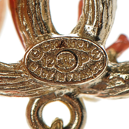 Chanel Crystal Pearl CC Drop Earrings Gold 4 of 4