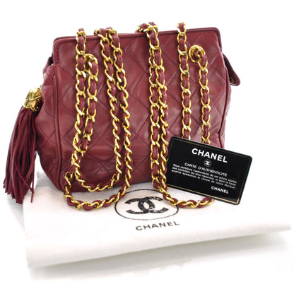 Chanel Lambskin Tassel Bag Red 3 of 10