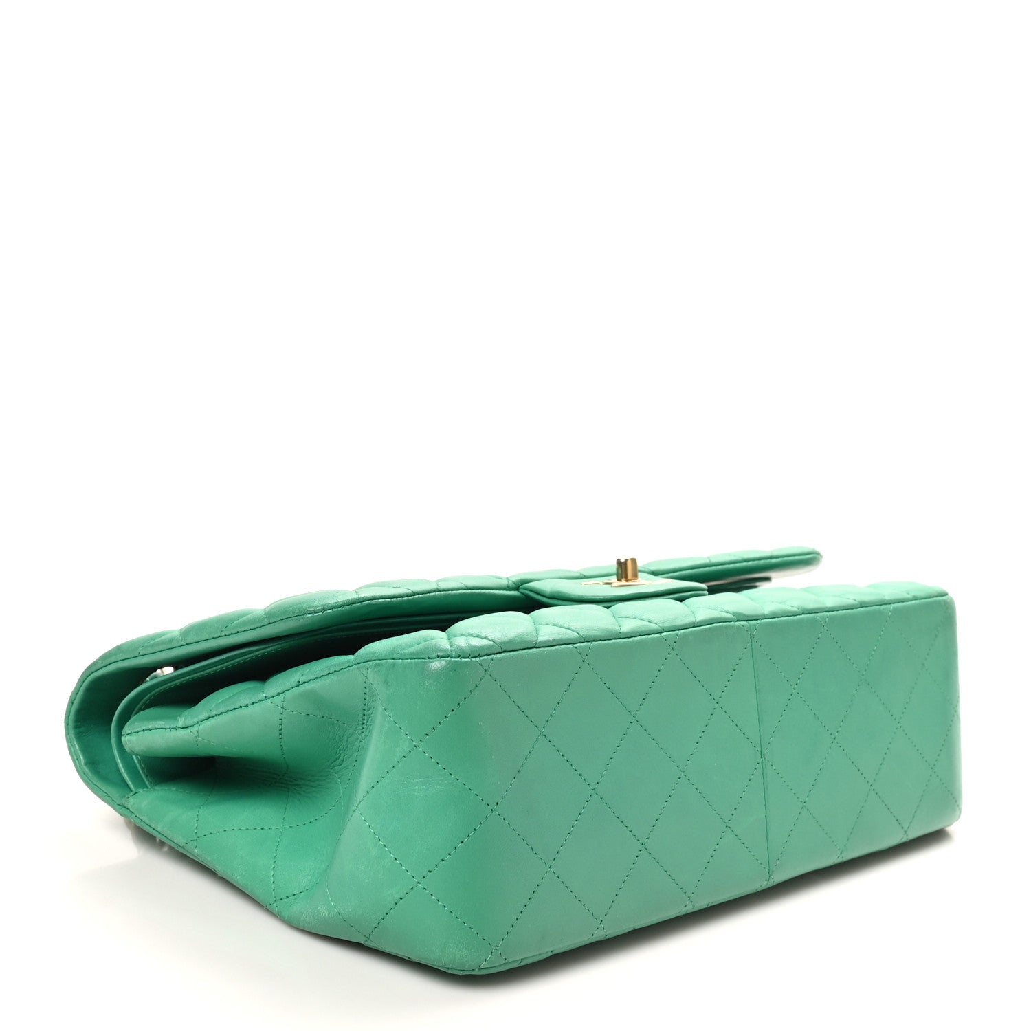 Chanel Lambskin Quilted Jumbo Double Flap Green 4 of 11