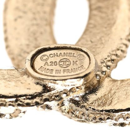 Chanel Metal Crystal CC Earrings Gold 3 of 5