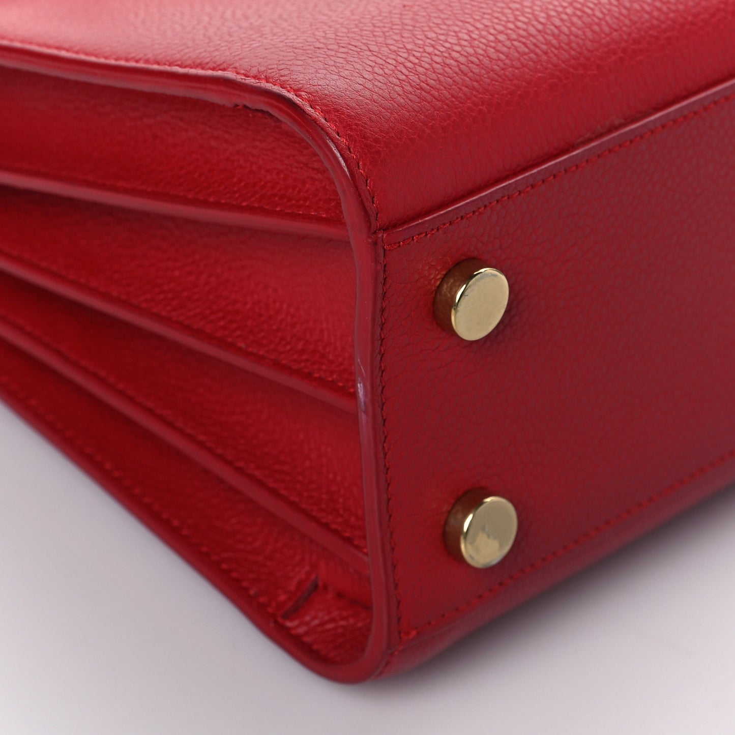 Grained Calfskin Nano Sac De Jour Lipstick Red