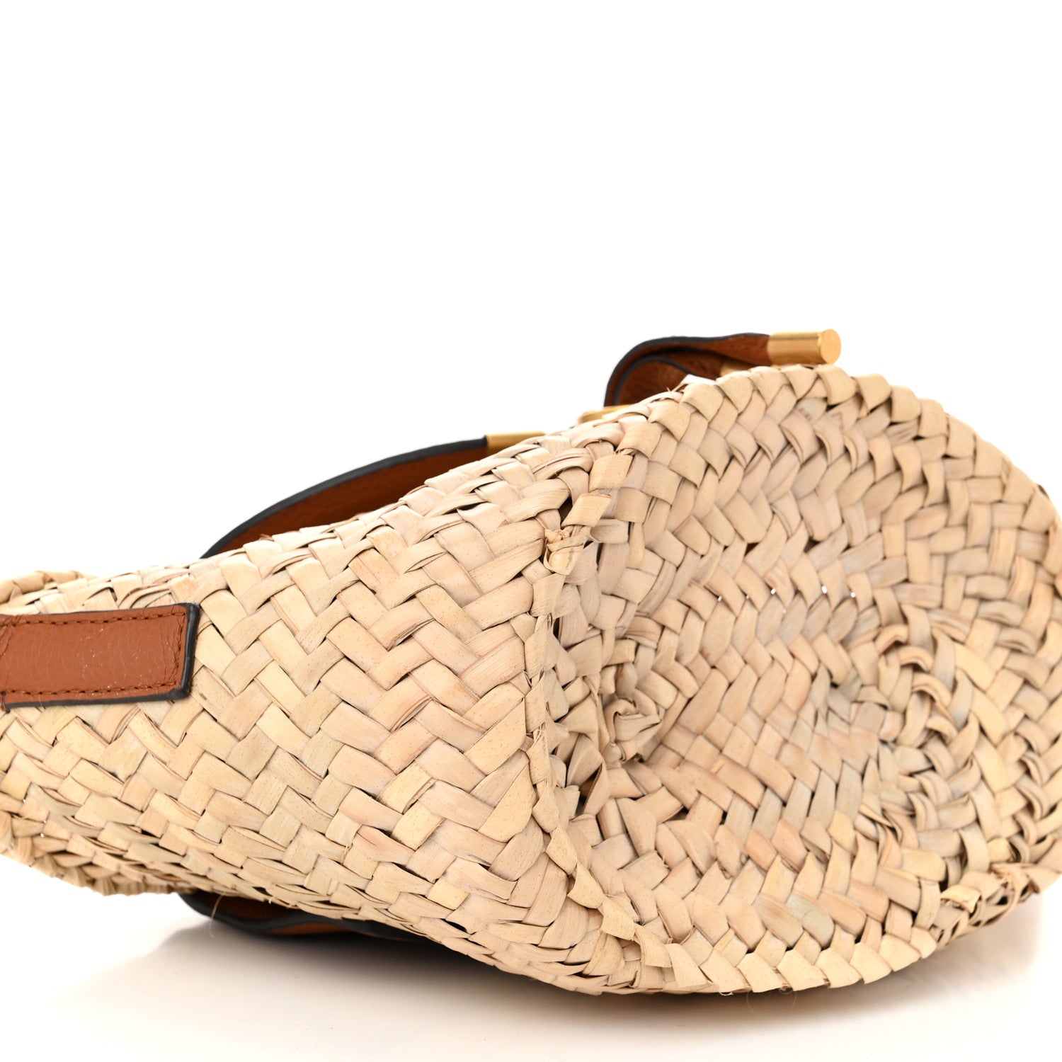 Chloe Raffia Calfskin Marcie Basket Tan 9 of 11