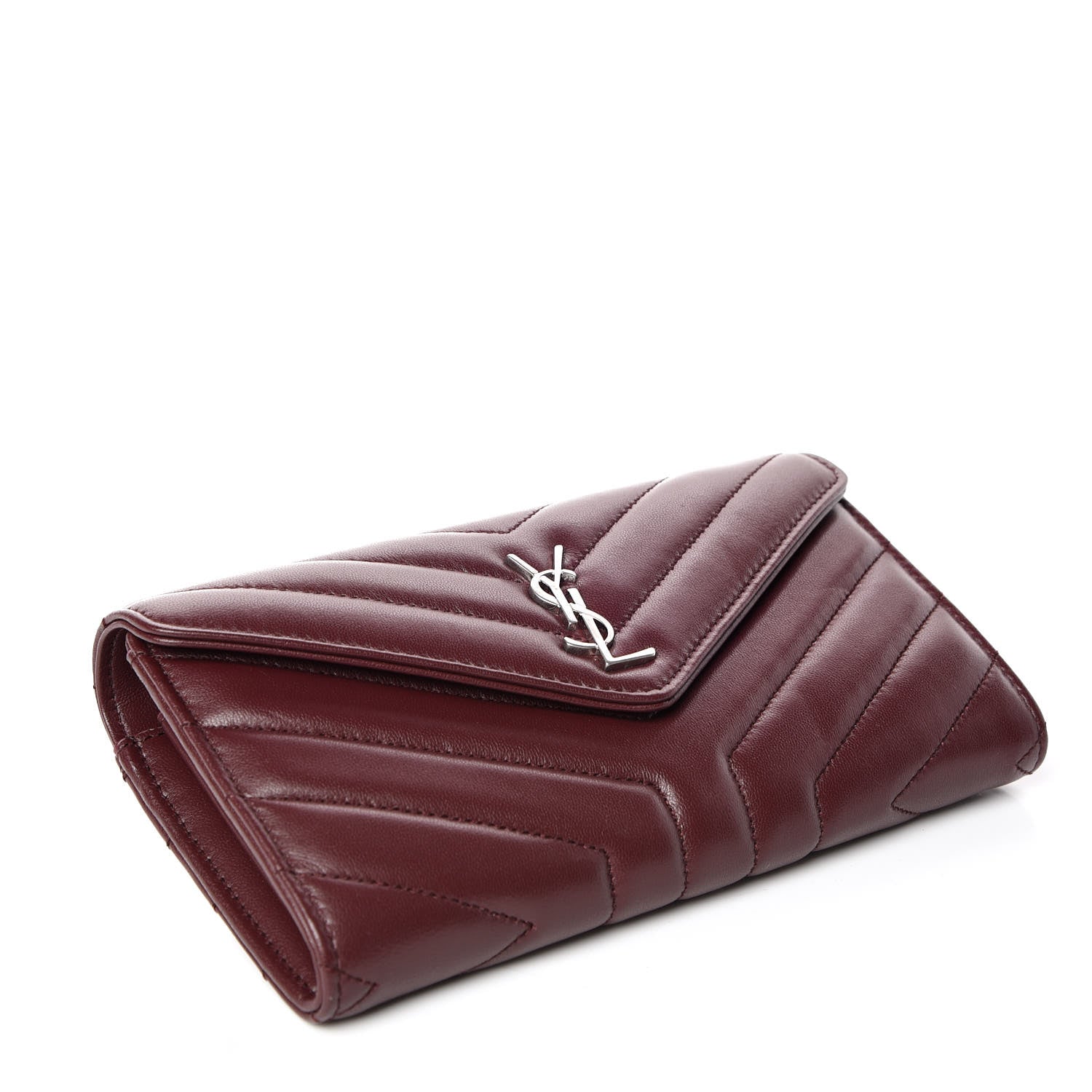 Saint Laurent Lambskin Y Quilted Monogram Large Loulou Flap Wallet Legion Red 4 of 12