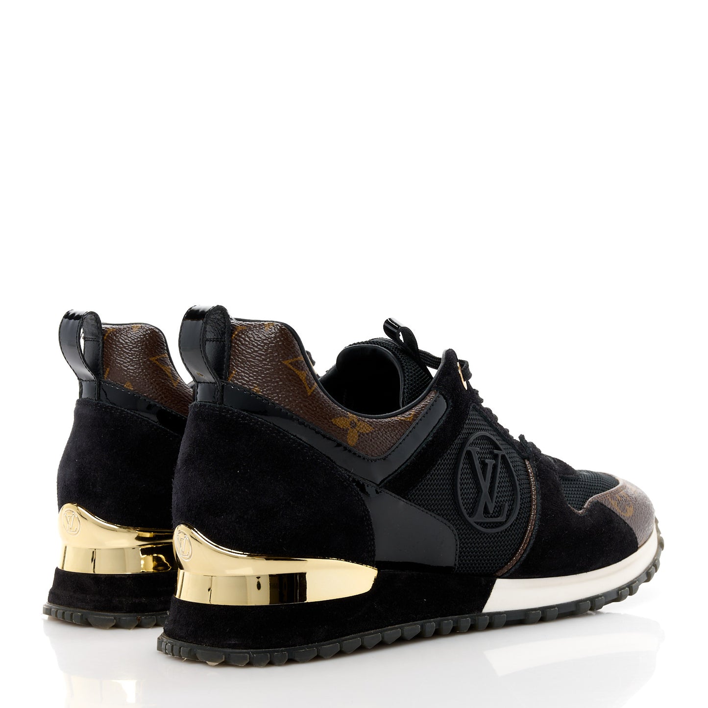 Suede Monogram Run Away Sneakers 39 Black