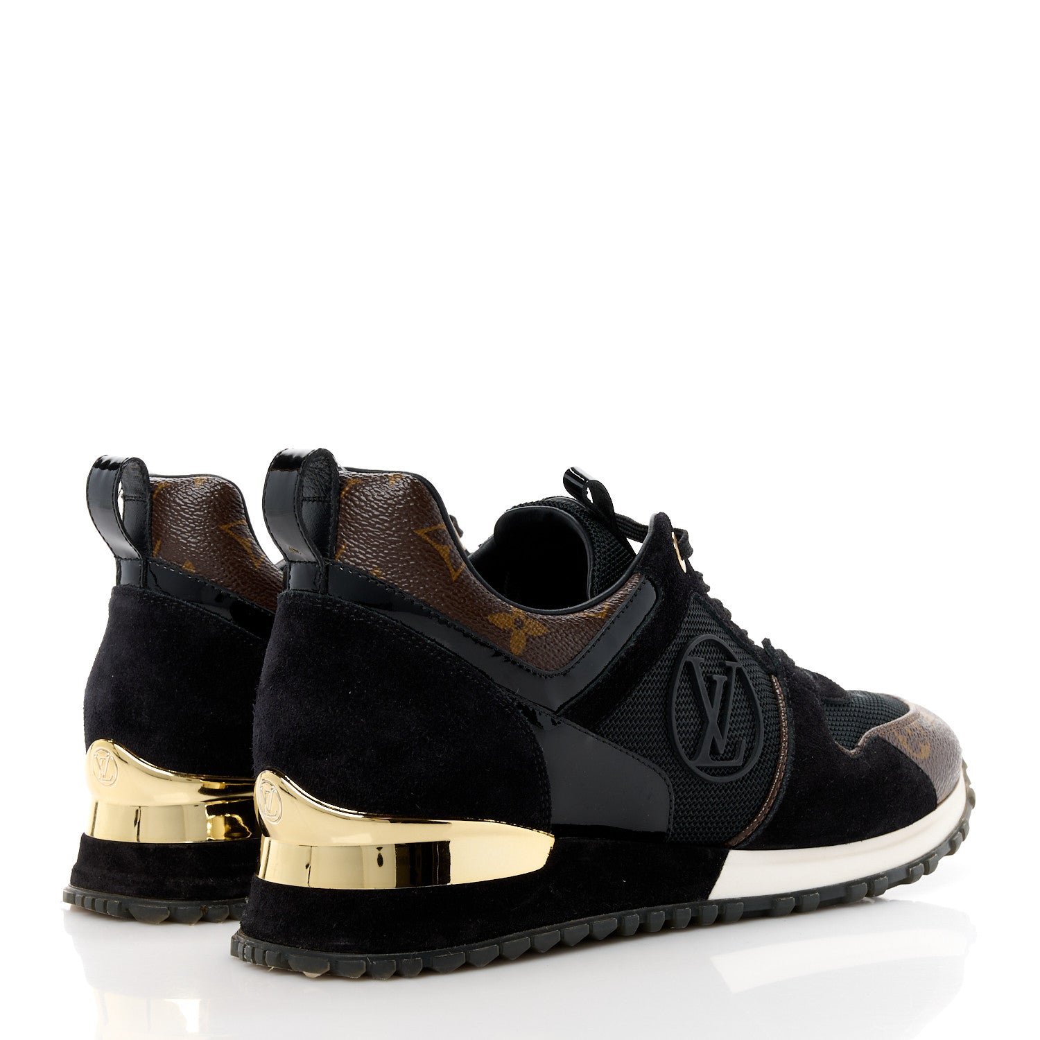 Louis Vuitton Suede Monogram Run Away Sneakers 39 Black 4 of 9