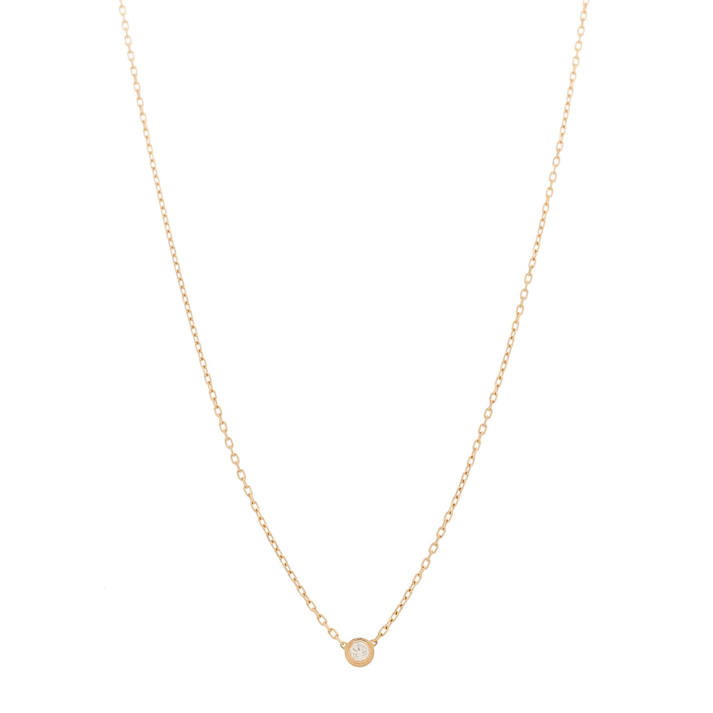 18K Pink Gold Diamond SM D'Amour Pendant Necklace