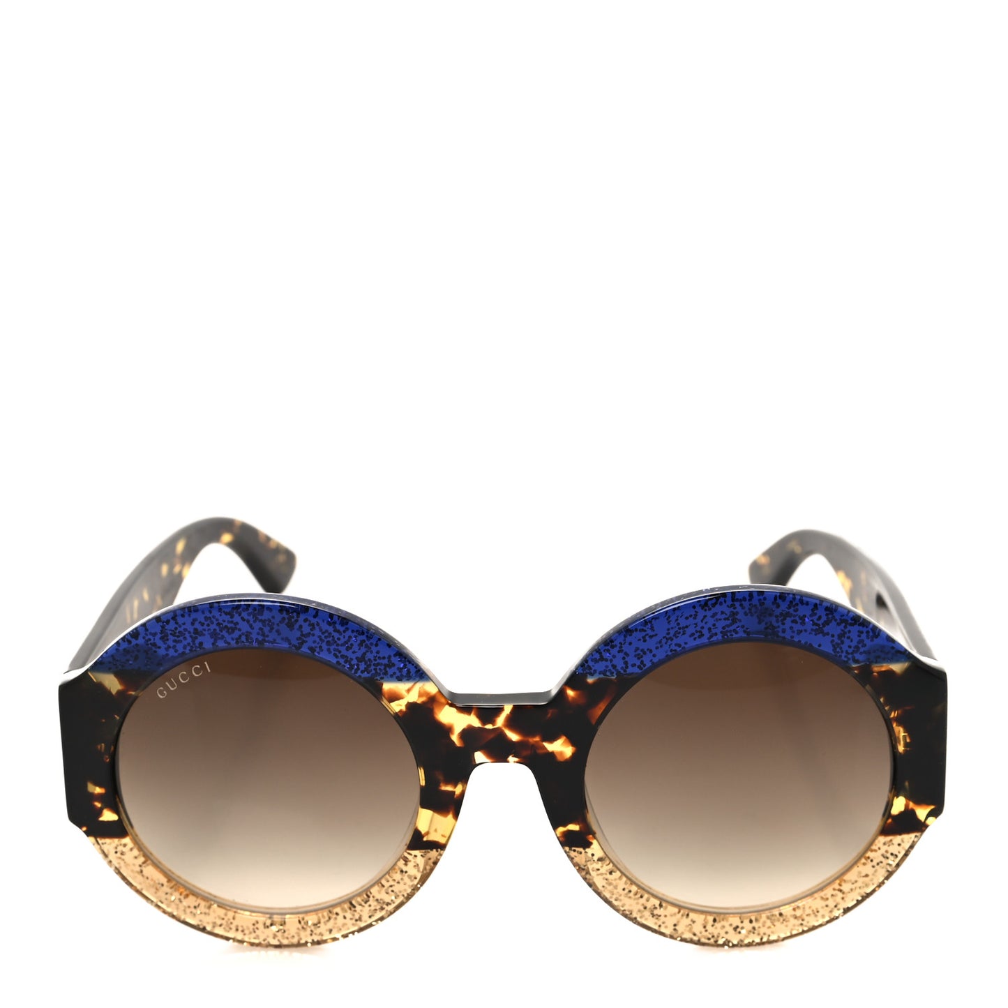 Acetate Round GG0084S Sunglasses Glitter Blue Multi