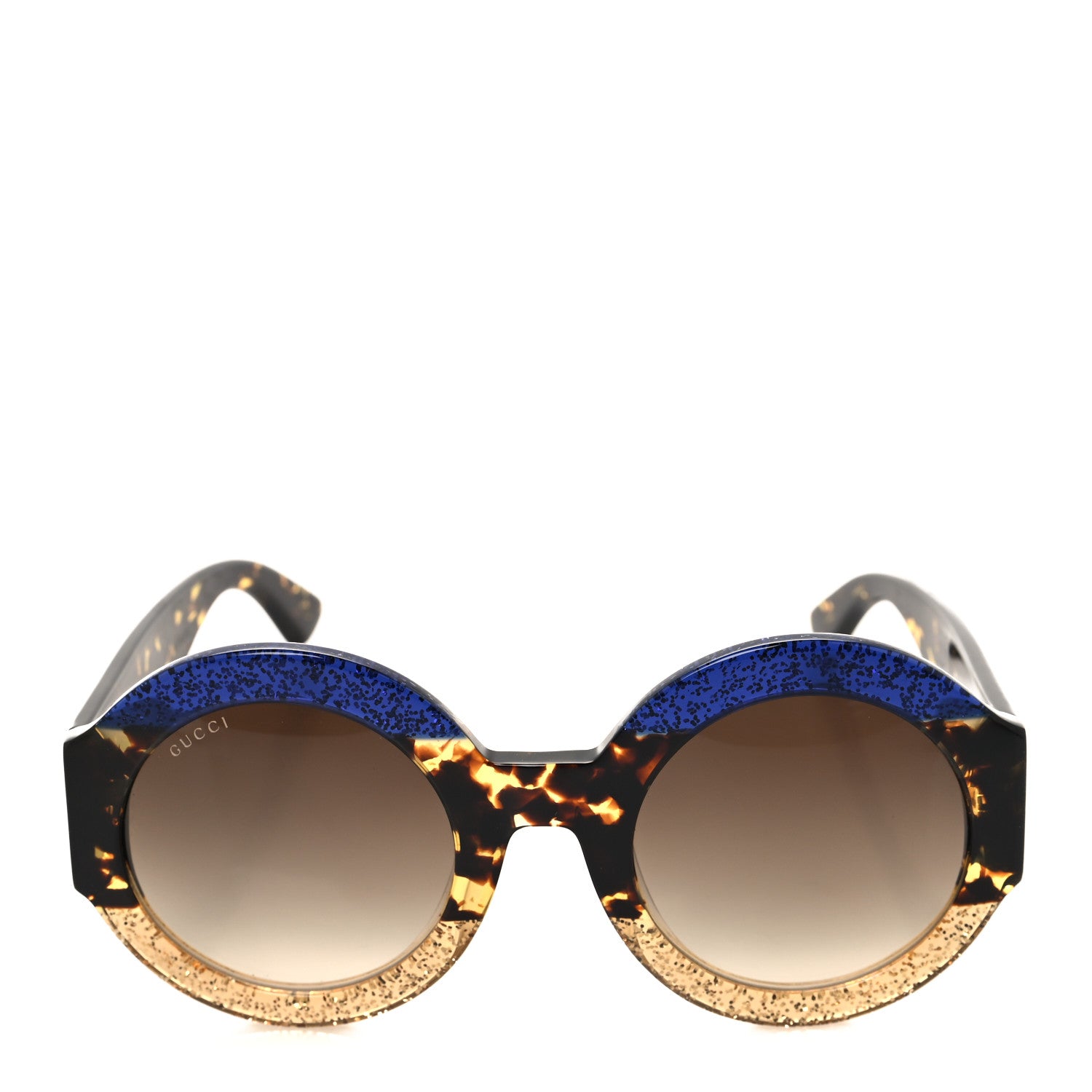 Gucci Acetate Round GG0084S Sunglasses Glitter Blue Multi 2 of 8