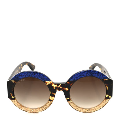 Gucci Acetate Round GG0084S Sunglasses Glitter Blue Multi 2 of 8