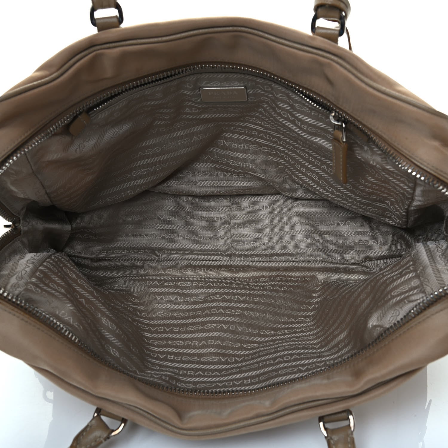 Prada Nylon Saffiano Bauletto Sesamo 4 of 4
