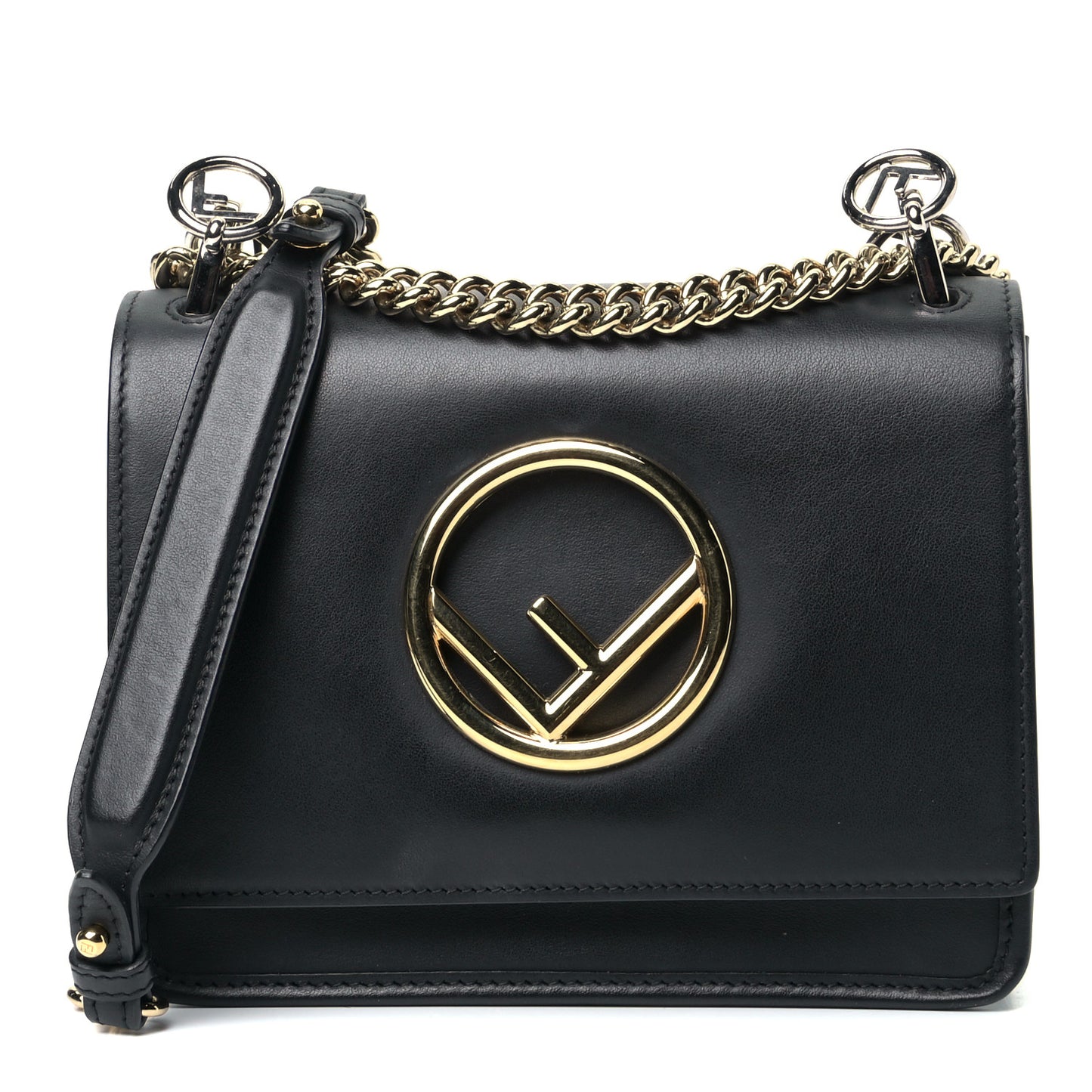 Vitello Century Opaco F is Fendi Small Kan I Shoulder Bag Black