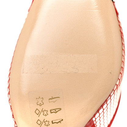 Louis Vuitton Calfskin Mesh PVC Urban Twist Slingback Mules 36.5 Red 7 of 8