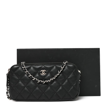 Chanel Lambskin Quilted Small Clutch With Chain Black 10 of 10