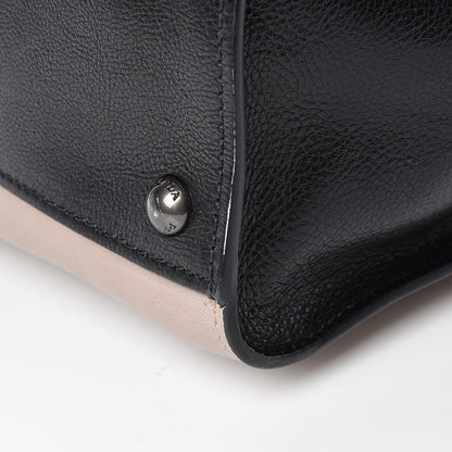 Prada Glace Calf Bi-Color Twin Pocket Tote Pomice Black 12 of 15