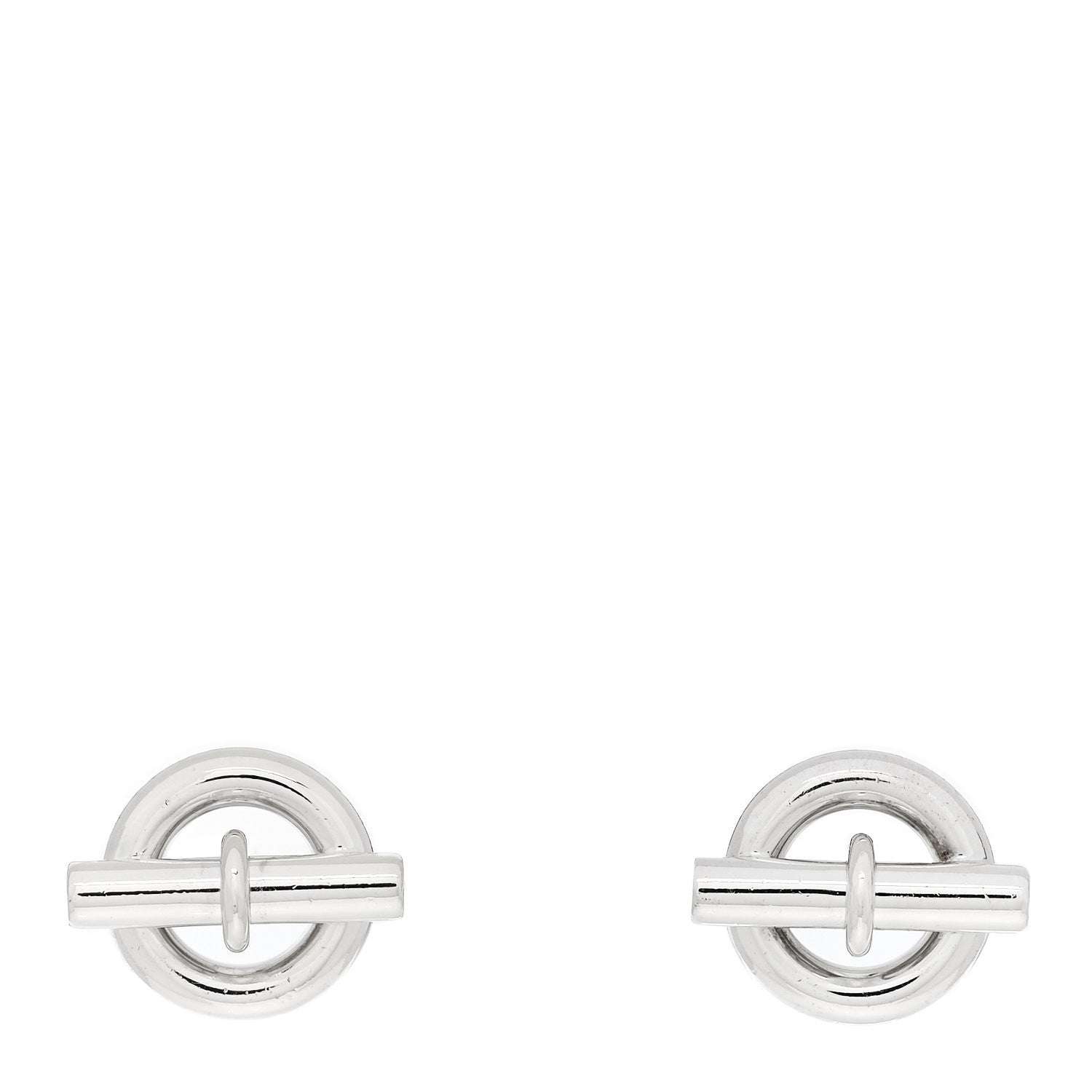 Hermes Sterling Silver Mini Chaine D'Ancre Earrings 1 of 5